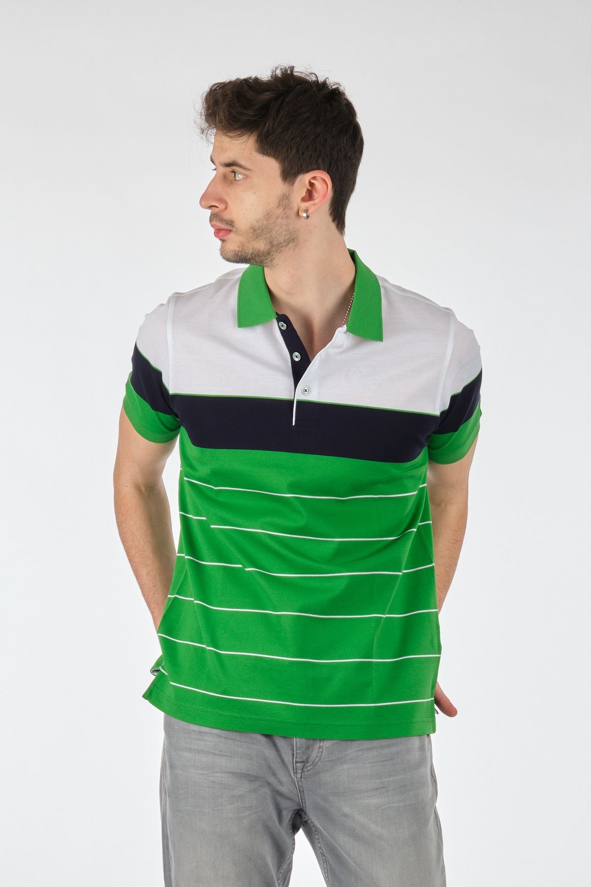 Barca Minimalist Çizgili Erkek Polo Yaka T-Shirt - Kısa Kol Ana görsel