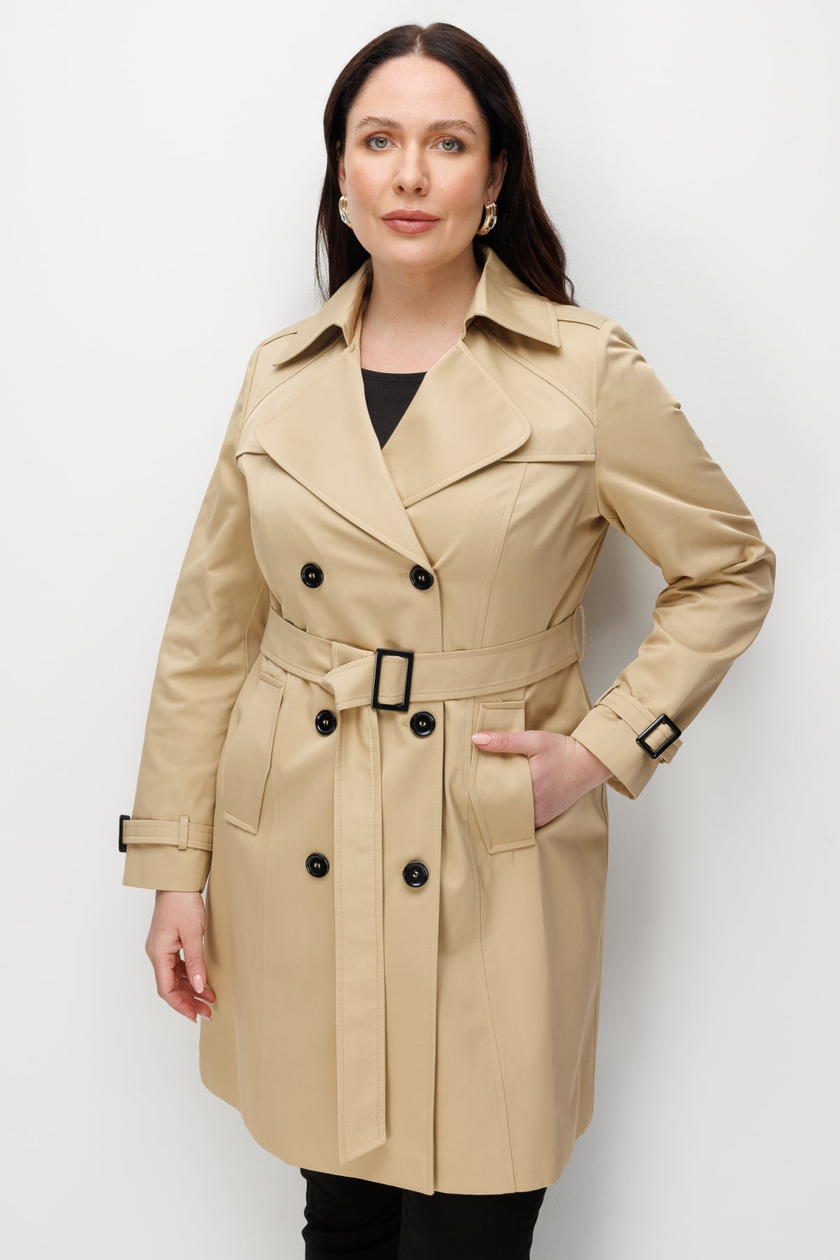 Beli Kemerli Apoletli Trençkot Ekol