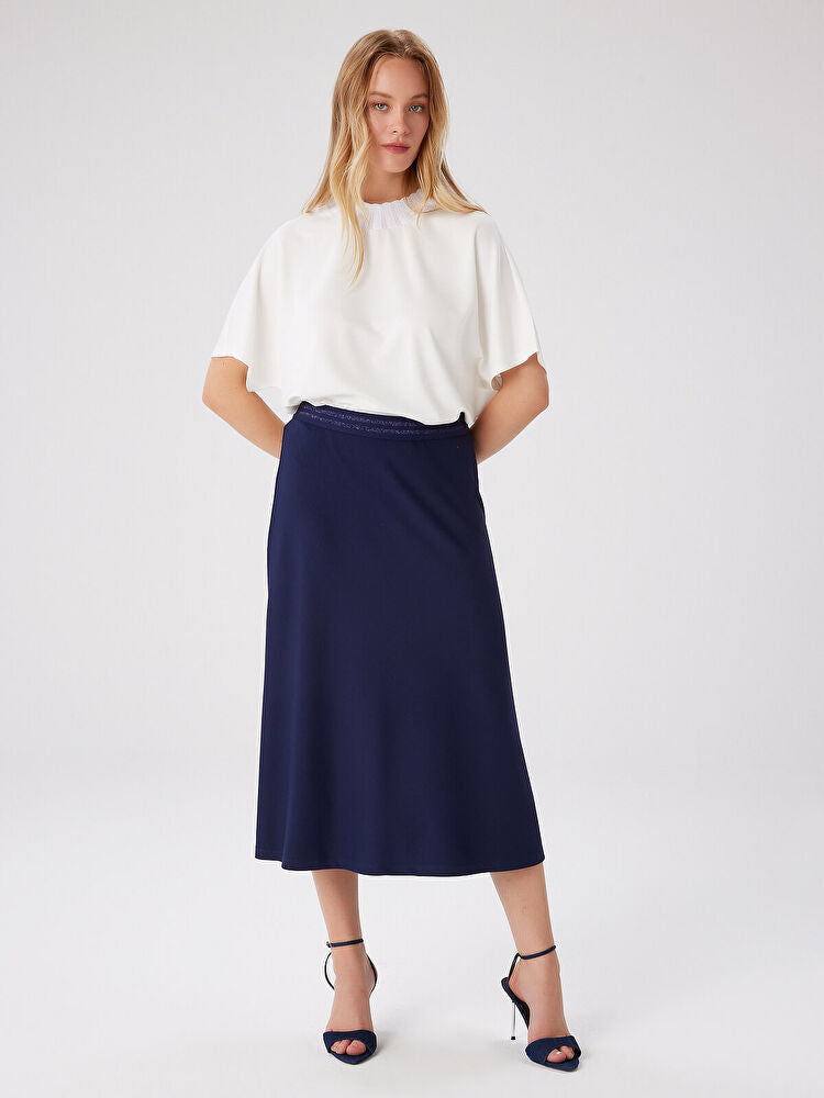 Beli Simli Lastikli Verev Örme Etek FAİK SÖNMEZ