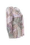 Canel 3/4 Kol Midi Bohemian Bluz - Yaprak Desenli Şifon Bluz