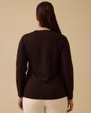 Büyük Beden V Yaka Taş Detaylı Bluz Gala-Xi