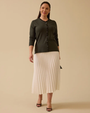 Büyük Beden V Yaka Taş Detaylı Bluz Gala-Xi