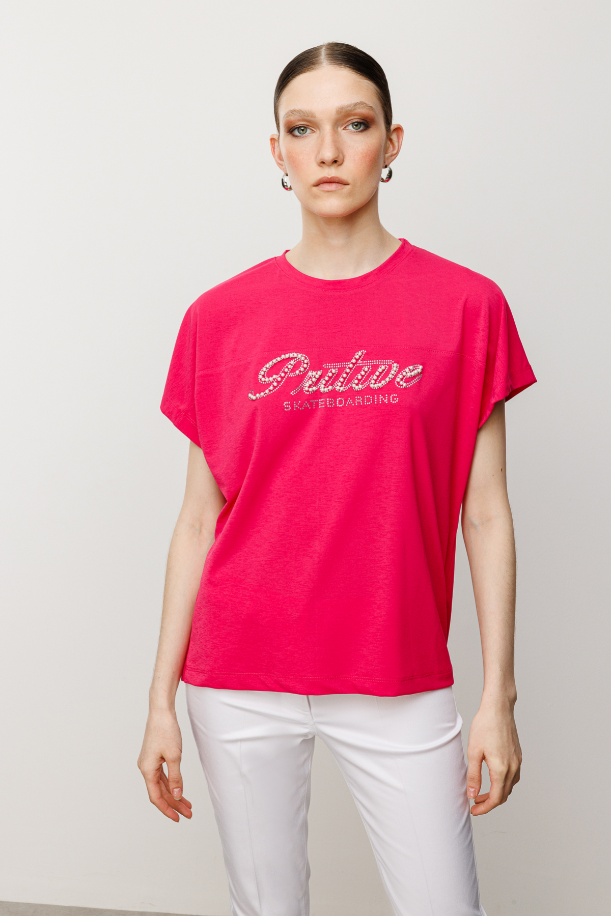 On Kadın Oversize Minimalist Kısa Kol T-Shirt - Günlük Şıklık Ana görsel