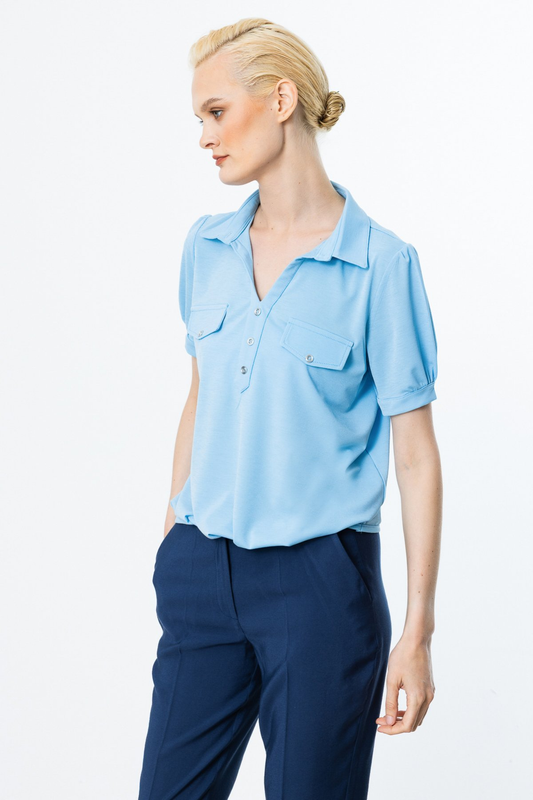 On Süs Düğmeli Bluz