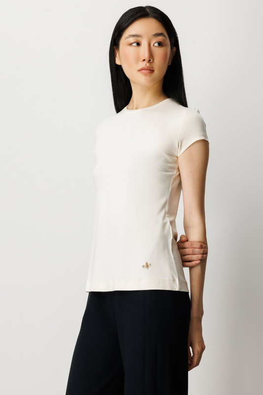 On Sıfır Yaka Ay Kol Basic Bluz