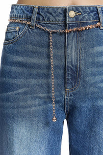 Bsb Kadın Yüksek Bel Geniş Paça Jean Pantolon