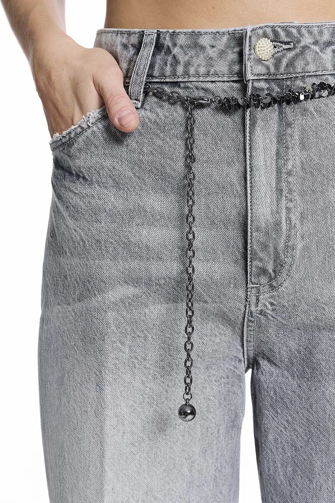 Bsb Kadın Yüksek Bel Geniş Paça Jean Pantolon