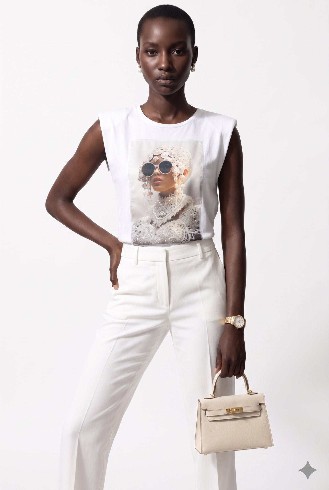 BSB Minimalist Oversize Kadın Bluz - Resimli - Rahat Kesim