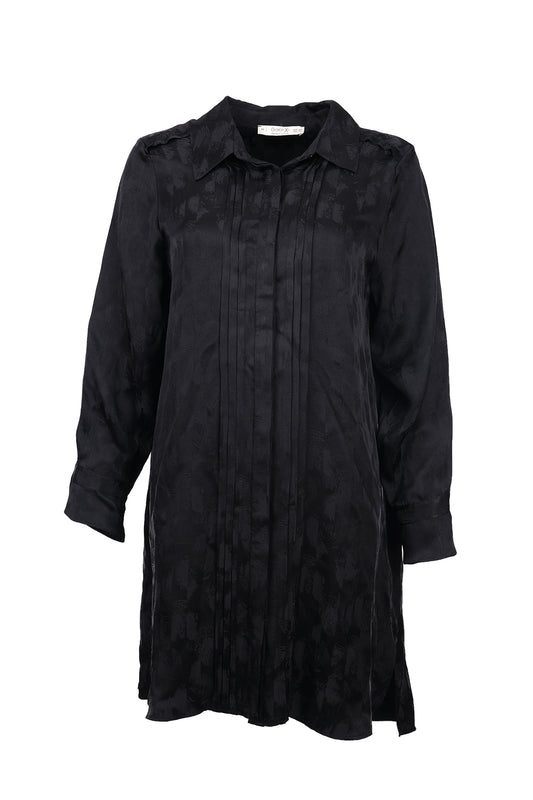 büyük beden desenli plise detaylı tunik Gala-Xi