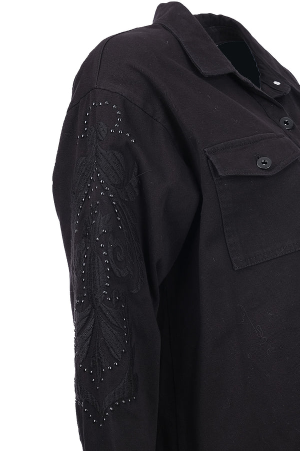 büyük beden nakışlı düğme detaylı  Gala-Xi