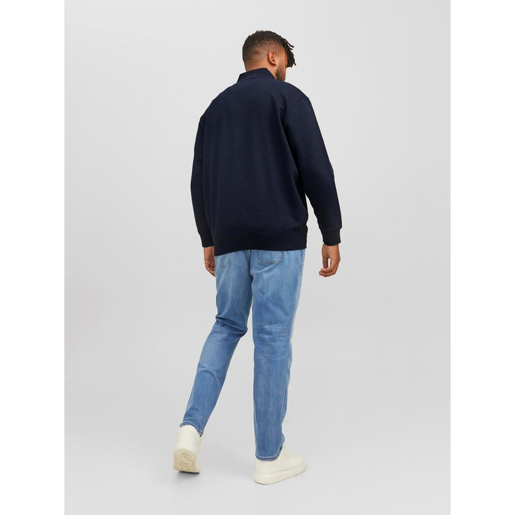 Jack&Jones Erkek Oversize Fermuarlı Yaka Sweatshirt - Günlük Kullanım