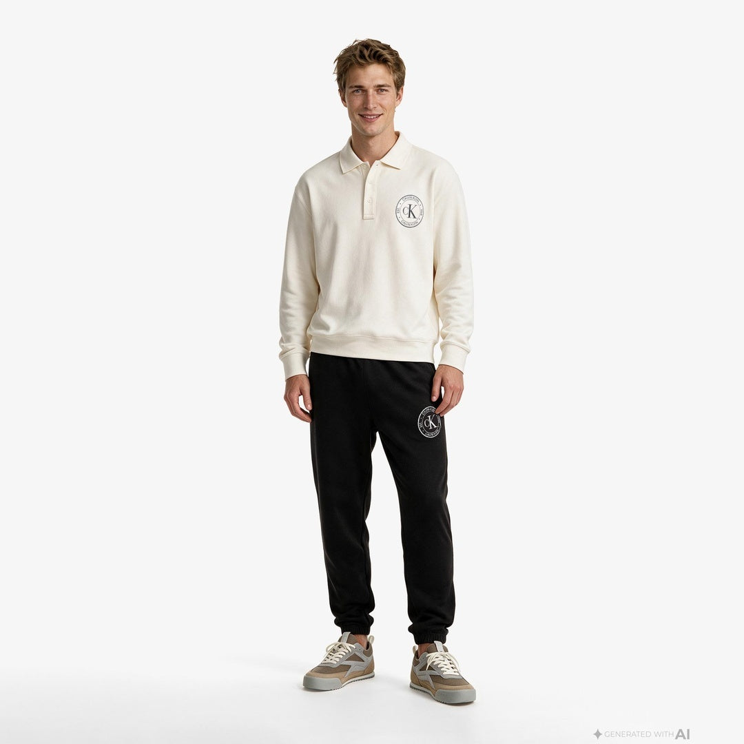 Calvin Klein Terry Crest Graphic Jogger Erkek Siyah Eşofman Altı LV04RH240G Ana görsel