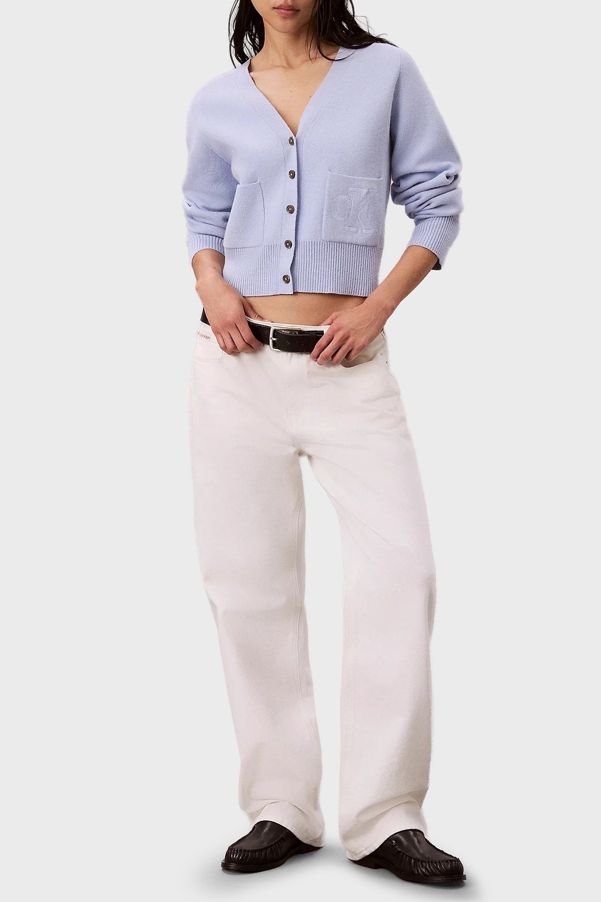Calvin Klein Yün Karışımlı V Yaka Düğmeli Kadın Hırka LV044H327G