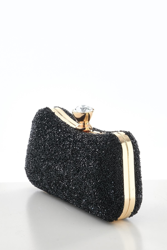 Kristal Taşlı Metal Saplı Şık Abiye Çanta Explosion