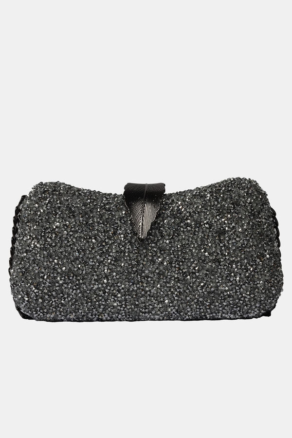 Explosion Metalik Boncuklu Clutch El Çantası - Gece Parti Davet