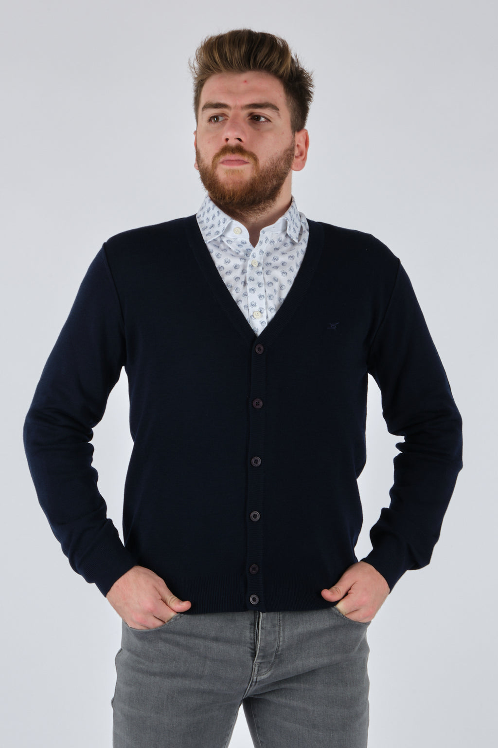 De Blasıo Minimalist V Yaka Erkek Hırka - Oversized & Şık