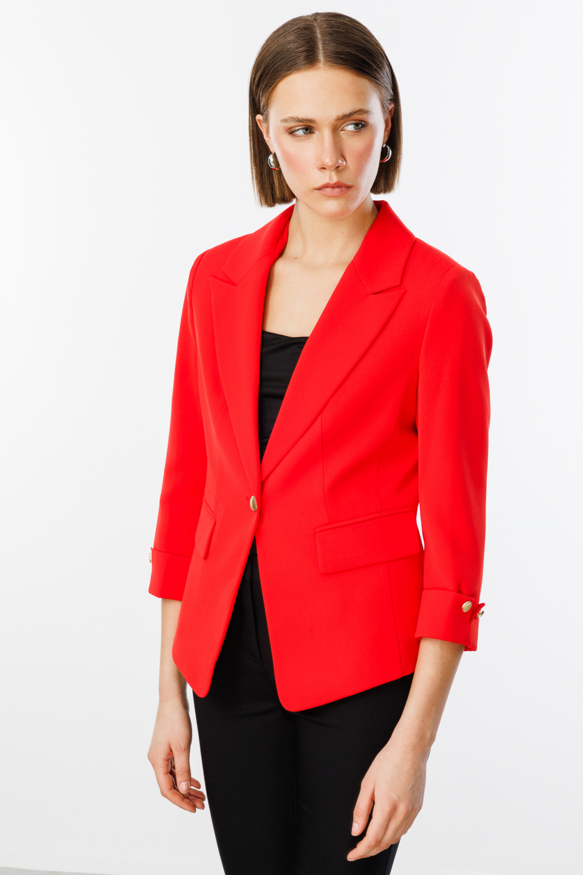 Ekol Minimalist 3/4 Kol Kadın Blazer Ceket - Günlük & Ofis Şıklığı Translation missing: tr.content.product_image_main