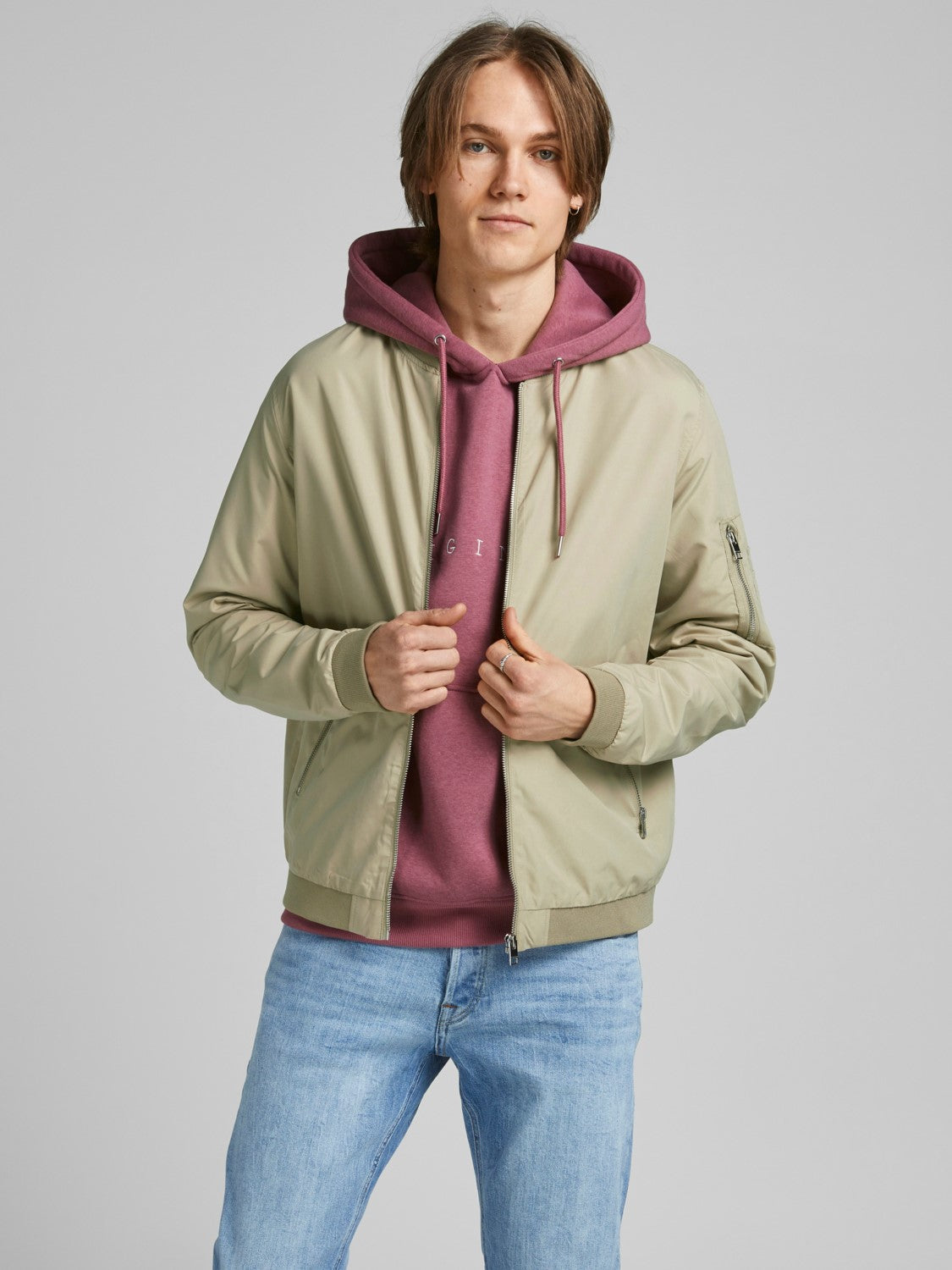 Jack&Jones Erkek Minimalist Bomber Ceket - Regular Fit Ana görsel