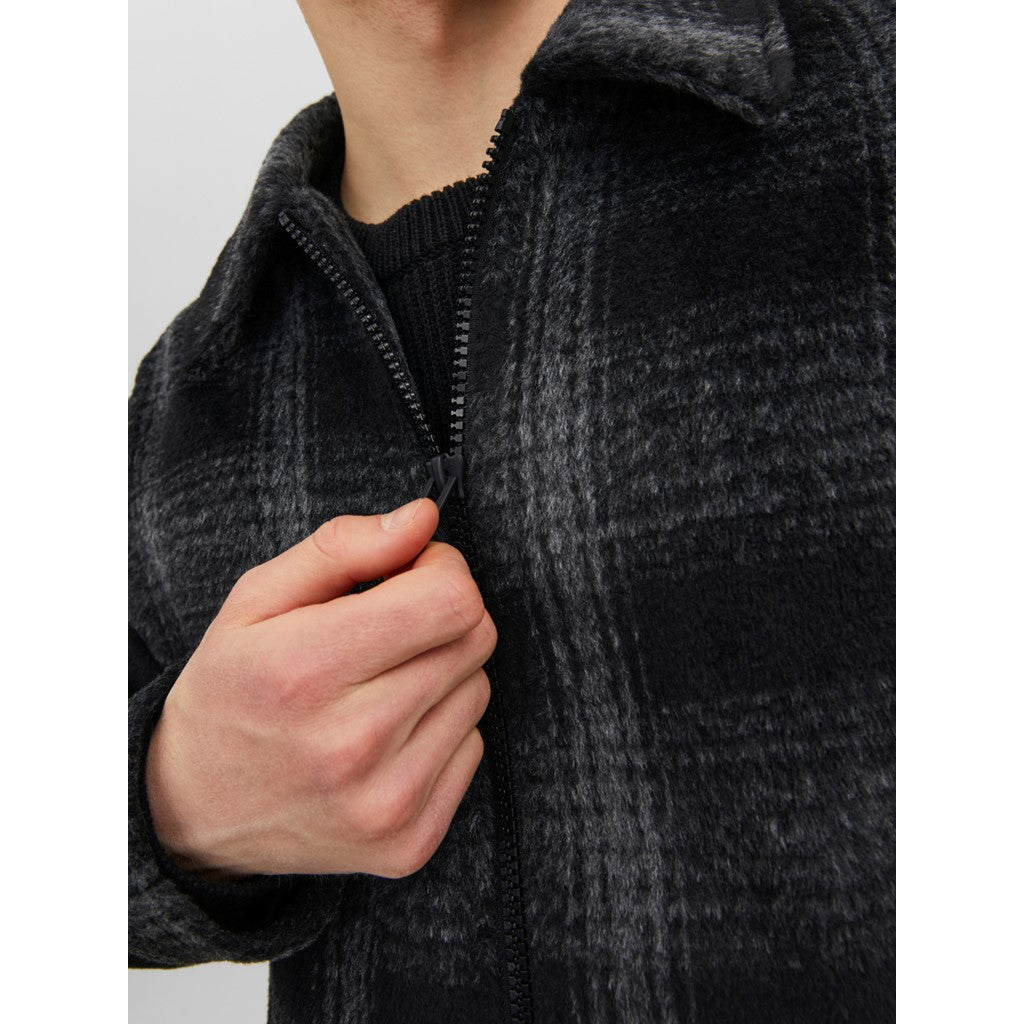 Jack&Jones Oversize Kareli Fermuarlı Erkek Ceket - Vintage Streetwear