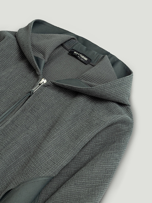 Dökümlü Kapüşonlu Ceket Nocturne