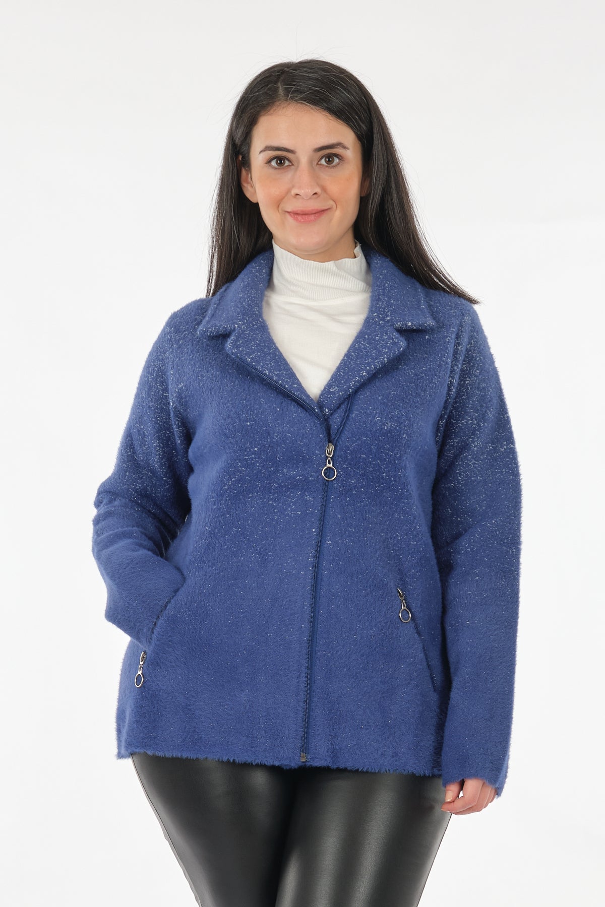 Vedi-bb Oversize Fermuarlı Kadın Ceket - Minimalist, Günlük Translation missing: tr.content.product_image_main