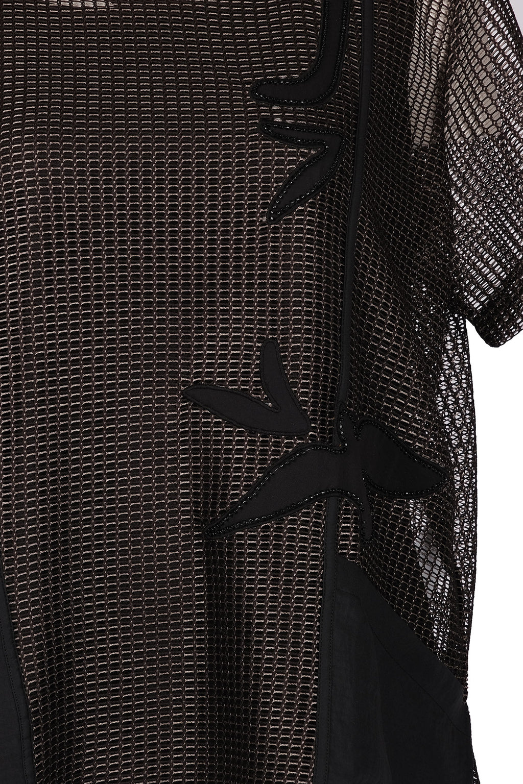 Vedi-bb Oversize File Detaylı Kısa Kol Kadın Ceket - Minimalist Tarz