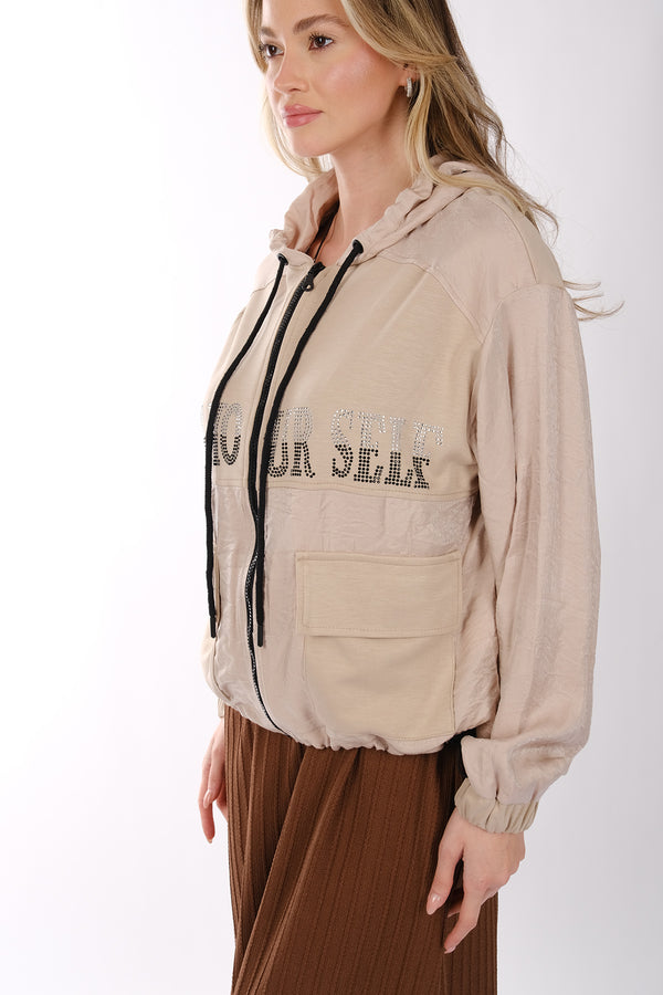 Ysatis Oversize Kapüşonlu Minimalist Kadın Ceket - Günlük Kullanım