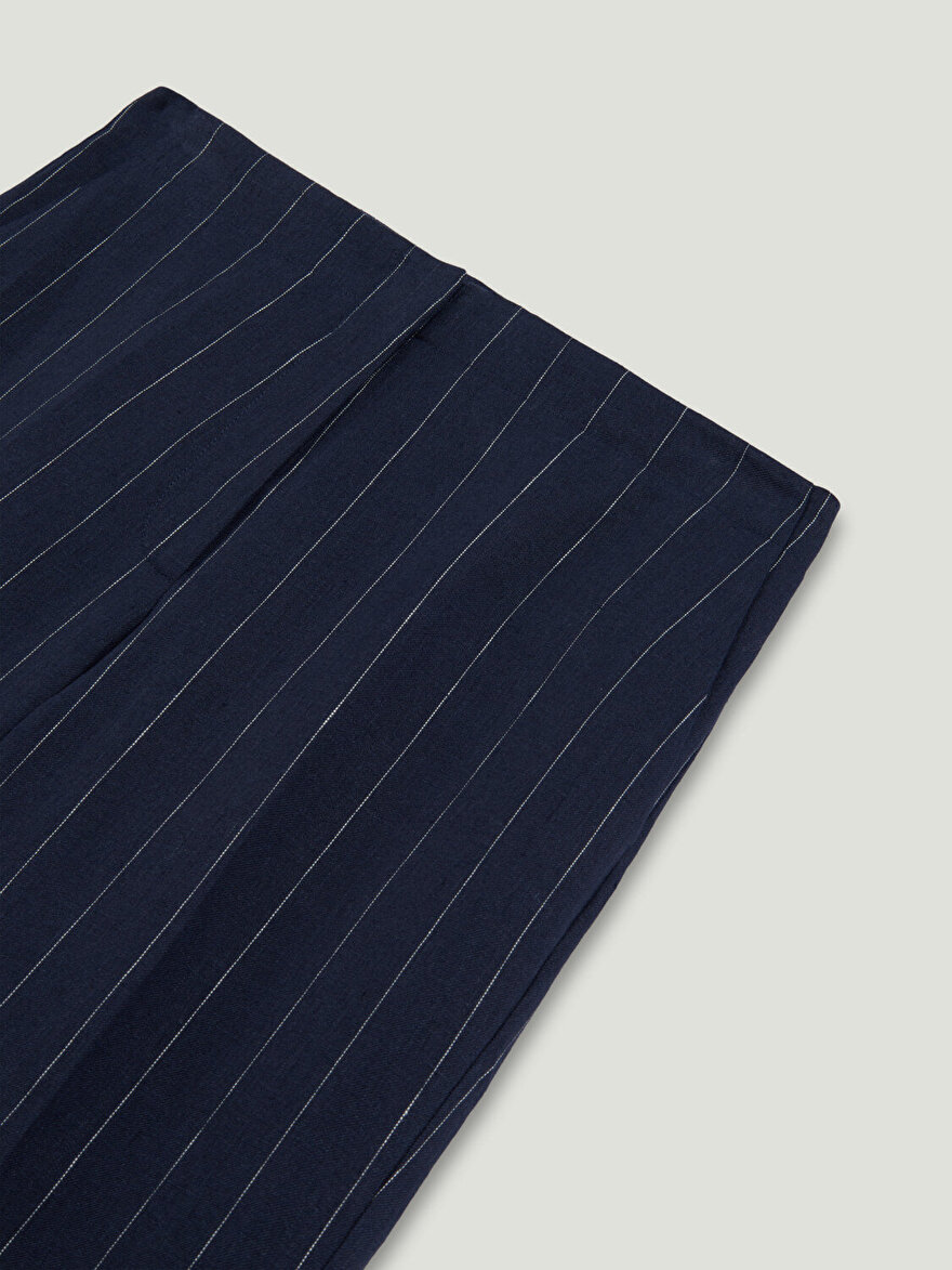 Çizgili Geniş Paça Pantolon NOCTURNE İkincil görsel