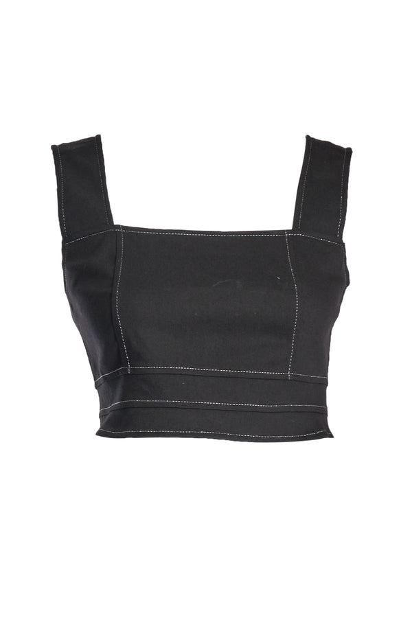 Ysatis Minimalist Kare Yaka Kadın Crop Top - Günlük Kombinler İçin