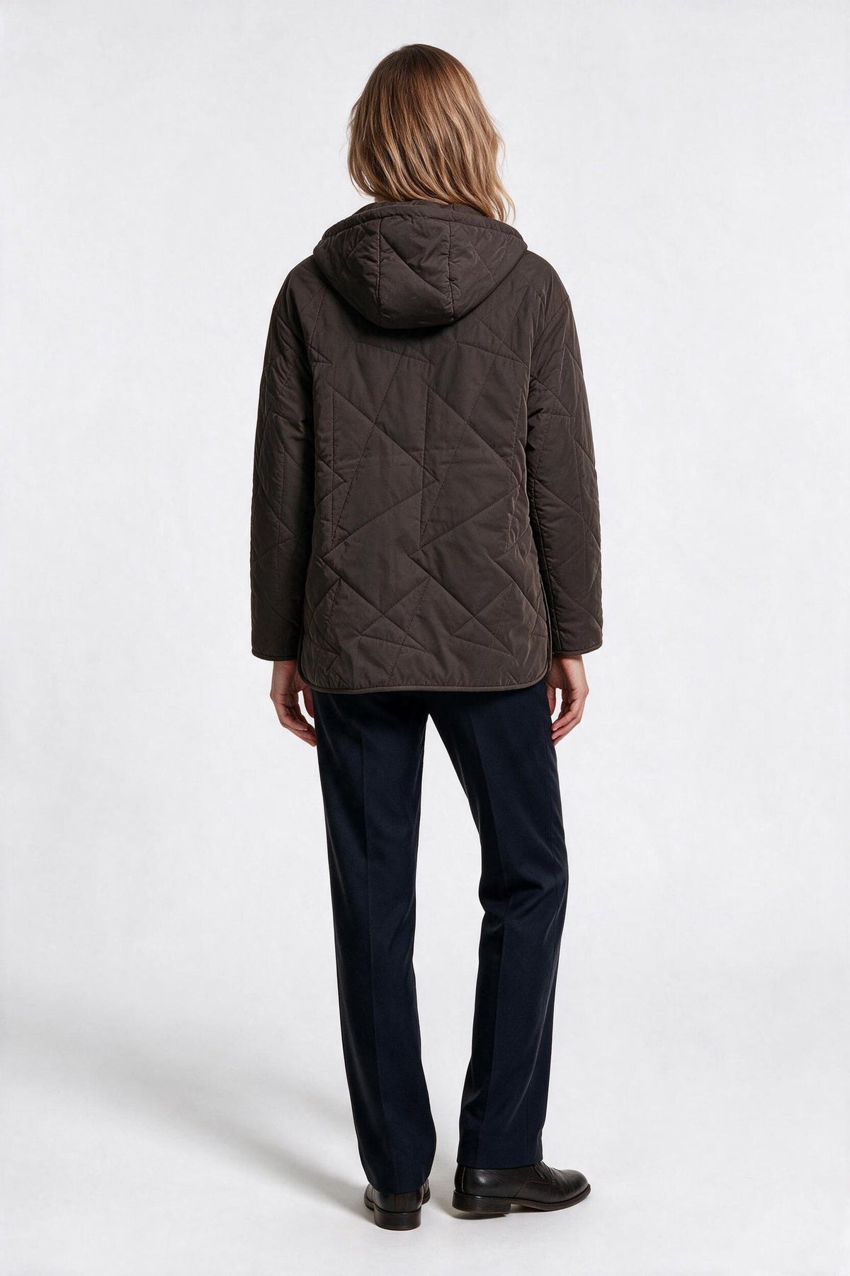 Daıdo Kadın Kapüşonlu Kapitone Mont Fermuarlı Payet Detaylı Kışlık Dış Giyim