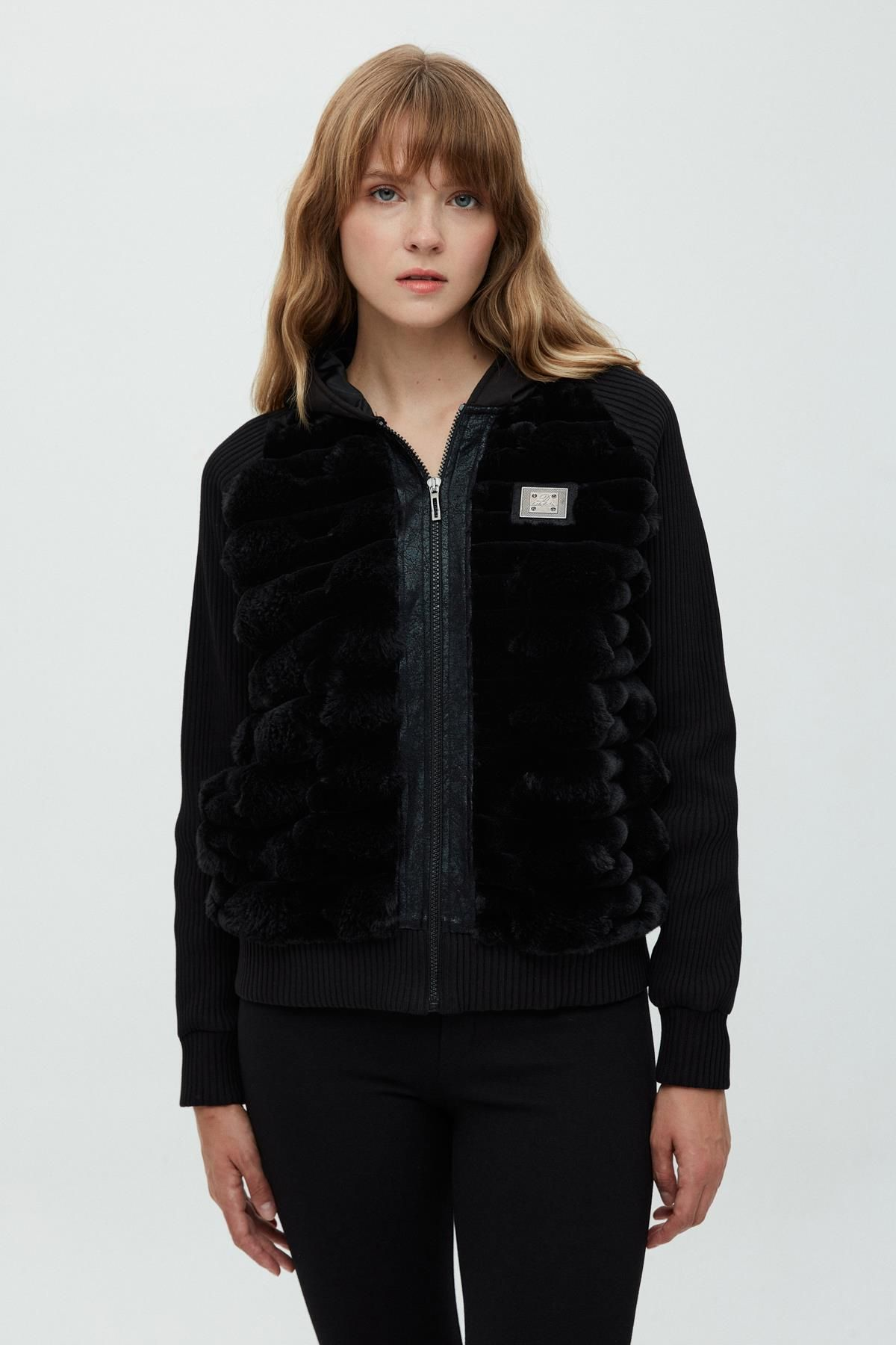 Daido Kadın Oversize Peluş Fermuarlı Kaban - Yeni Sezon Translation missing: tr.content.product_image_secondary
