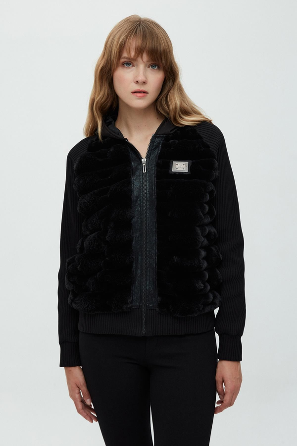 Daido Kadın Oversize Peluş Fermuarlı Kaban - Yeni Sezon