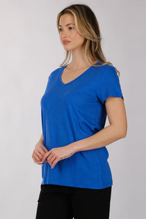 Daido Kadın Oversize V Yaka Kısa Kol Minimalist T-Shirt