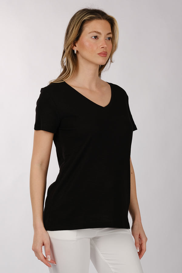 Daido Kadın Oversize V Yaka Kısa Kol Minimalist T-Shirt