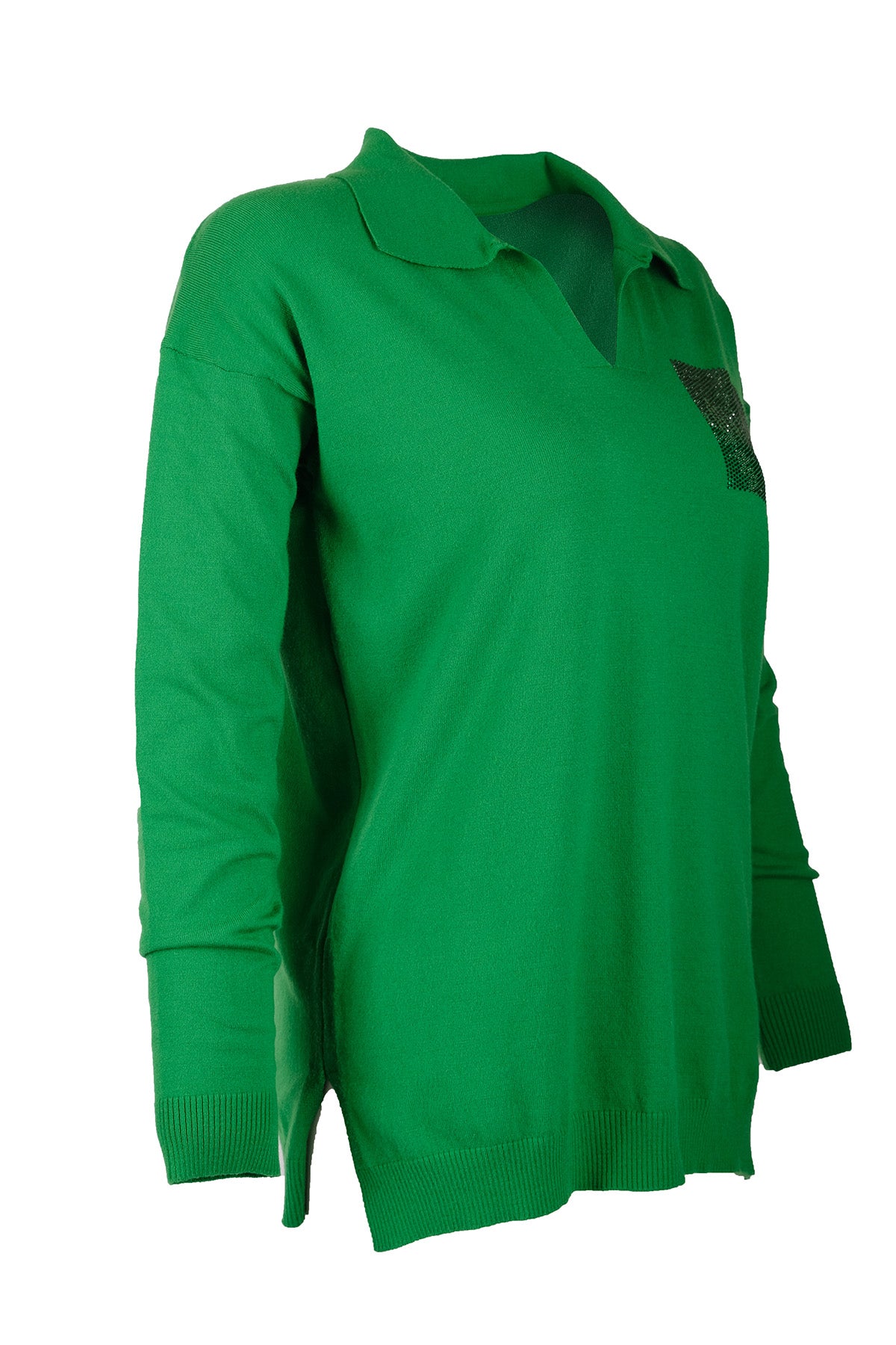 Daıdo Oversize Polo Yaka Kadın Tişört - Minimalist Tarz Translation missing: tr.content.product_image_secondary