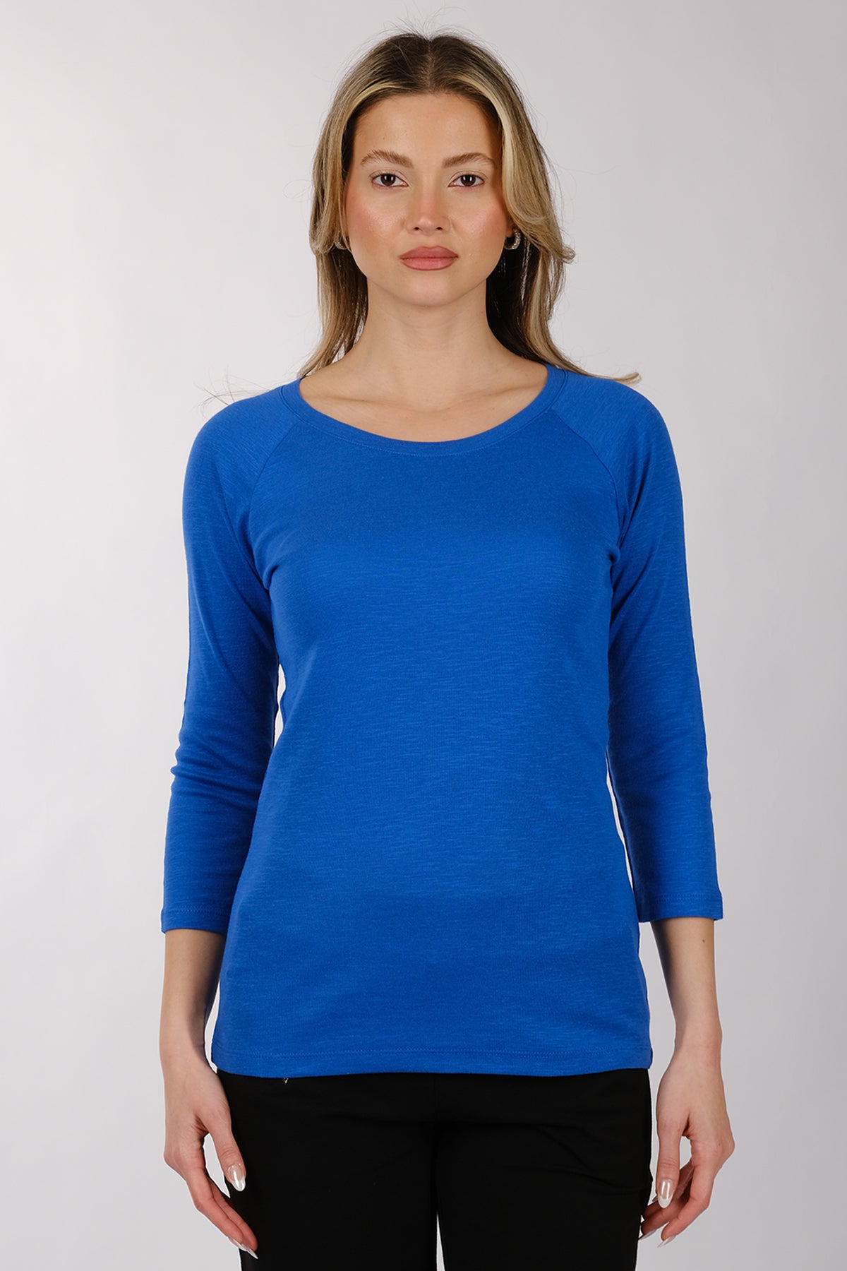 Daido Minimalist 3/4 Kol Yuvarlak Yaka Kadın T-Shirt - Günlük Şıklık İkincil görsel