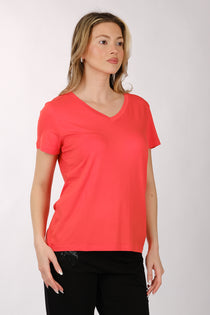 Daıdo Minimalist V Yaka Kısa Kol Kadın T-Shirt - Günlük Kullanım