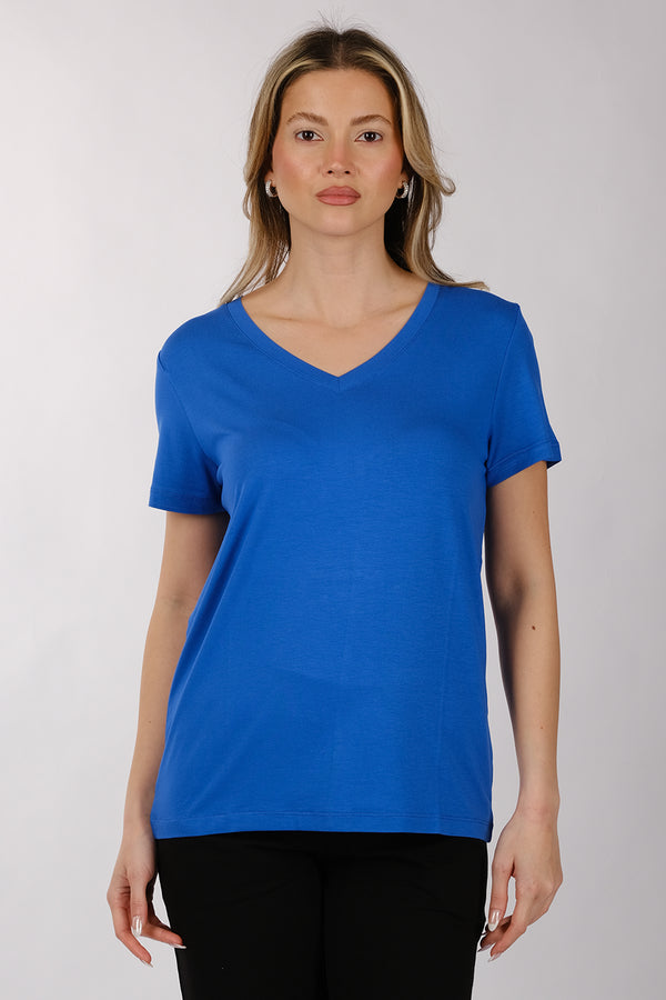 Daıdo Minimalist V Yaka Kısa Kol Kadın T-Shirt - Günlük Kullanım