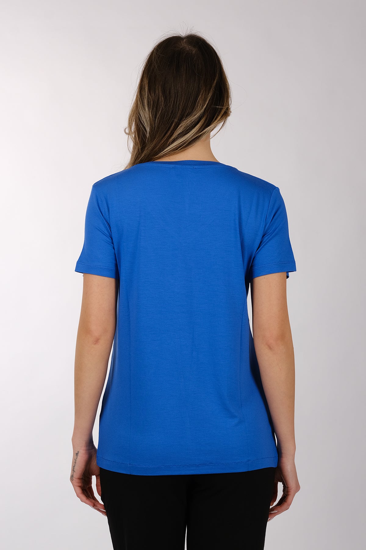 Daıdo Minimalist V Yaka Kısa Kol Kadın T-Shirt - Günlük Kullanım