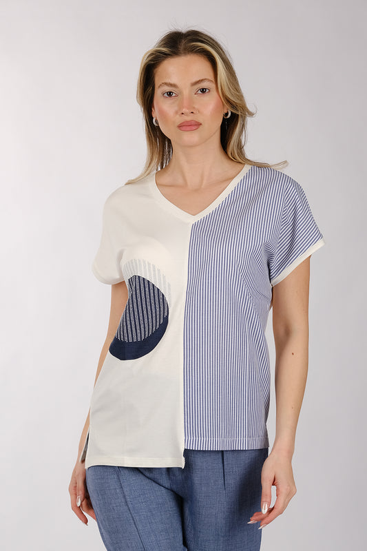 Daıdo Minimalist V Yaka Kısa Kol Kadın T-Shirt - Günlük Şıklık