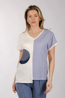 Daıdo Minimalist V Yaka Kısa Kol Kadın T-Shirt - Günlük Şıklık