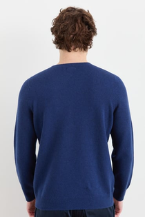 Desen Erkek Minimalist Yuvarlak Yaka Uzun Kol Kazak - Günlük Stil