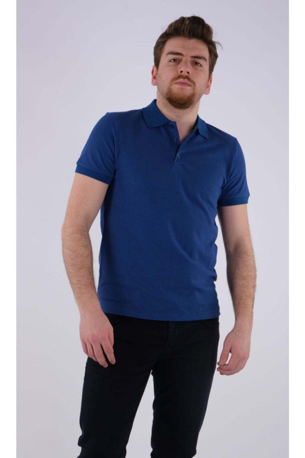 Desen Erkek Polo Yaka Kısa Kol T-Shirt - Minimalist ve Şık