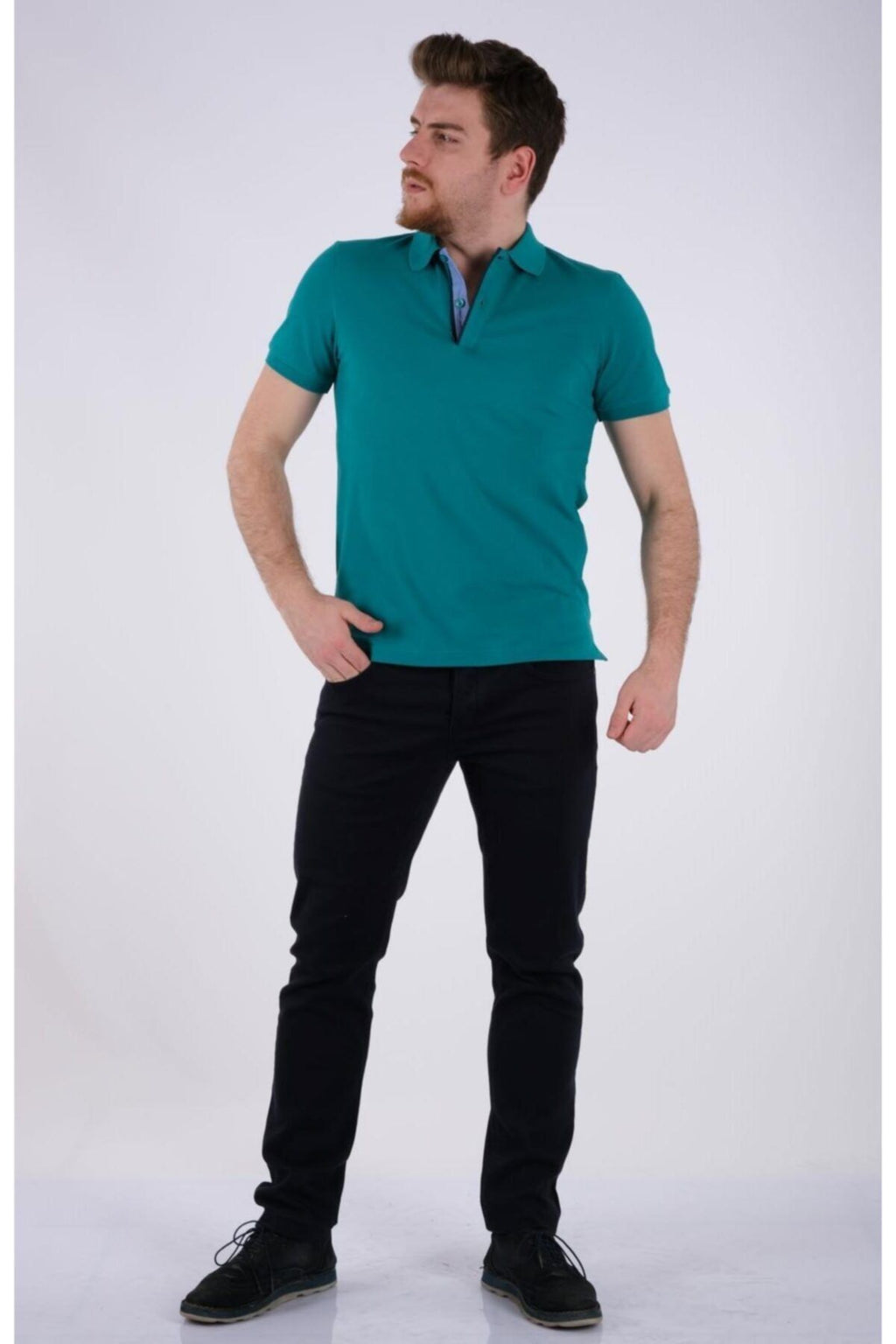 Desen Erkek Minimalist Polo Yaka Kısa Kol T-Shirt - Rahat ve Şık
