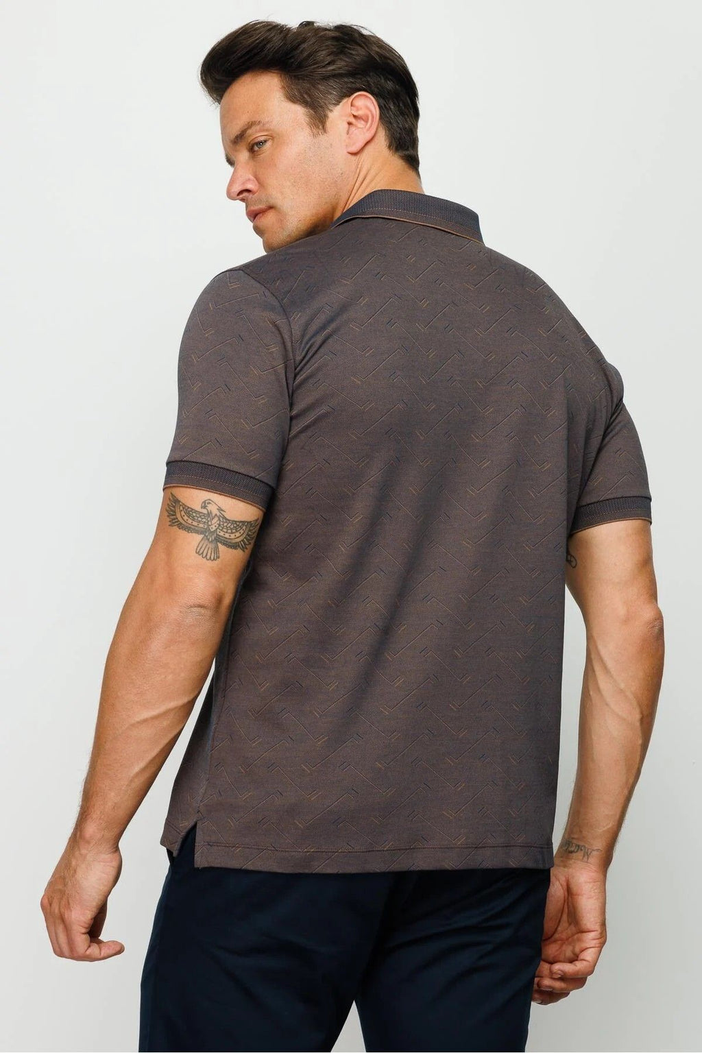 Desen Erkek Polo Yaka T-Shirt - Minimalist & Rahat
