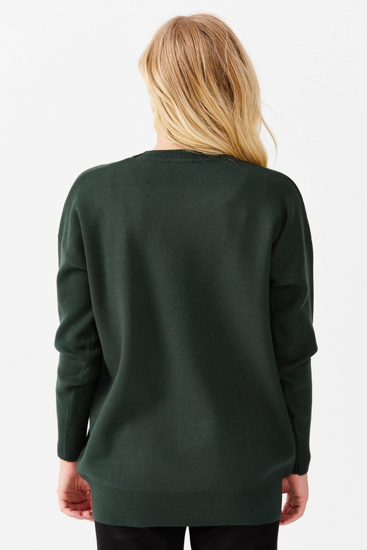 Desen Kadın Oversize Uzun Kol Minimalist Bluz - Rahat ve Şık