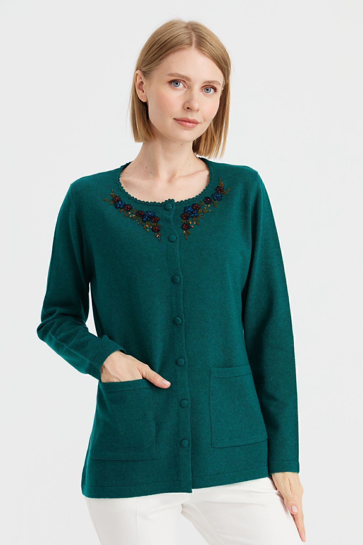 Desen Kadın Oversize Nakışlı Minimalist Ceket - Yeni Sezon