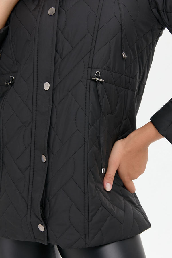 Desen Kadın Kapüşonlu Oversize Midi Kaban - Minimalist Tarz