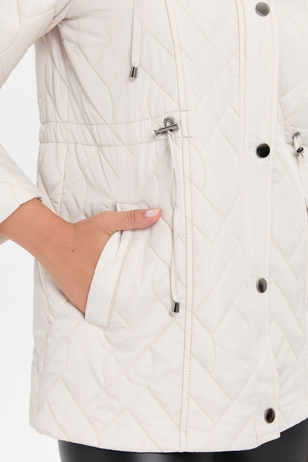 Desen Kadın Kapüşonlu Oversize Midi Kaban - Minimalist Tarz