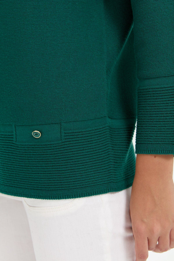 Desen Oversize Uzun Kol Kadın Kazak - Minimalist Stil
